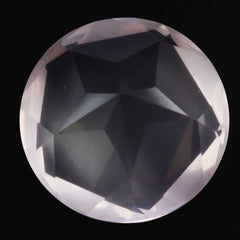 ROSE QUARTZ PENTAGON ROUND WITH STAR CUT BACK (DES#44) 15MM 10.90 Cts.