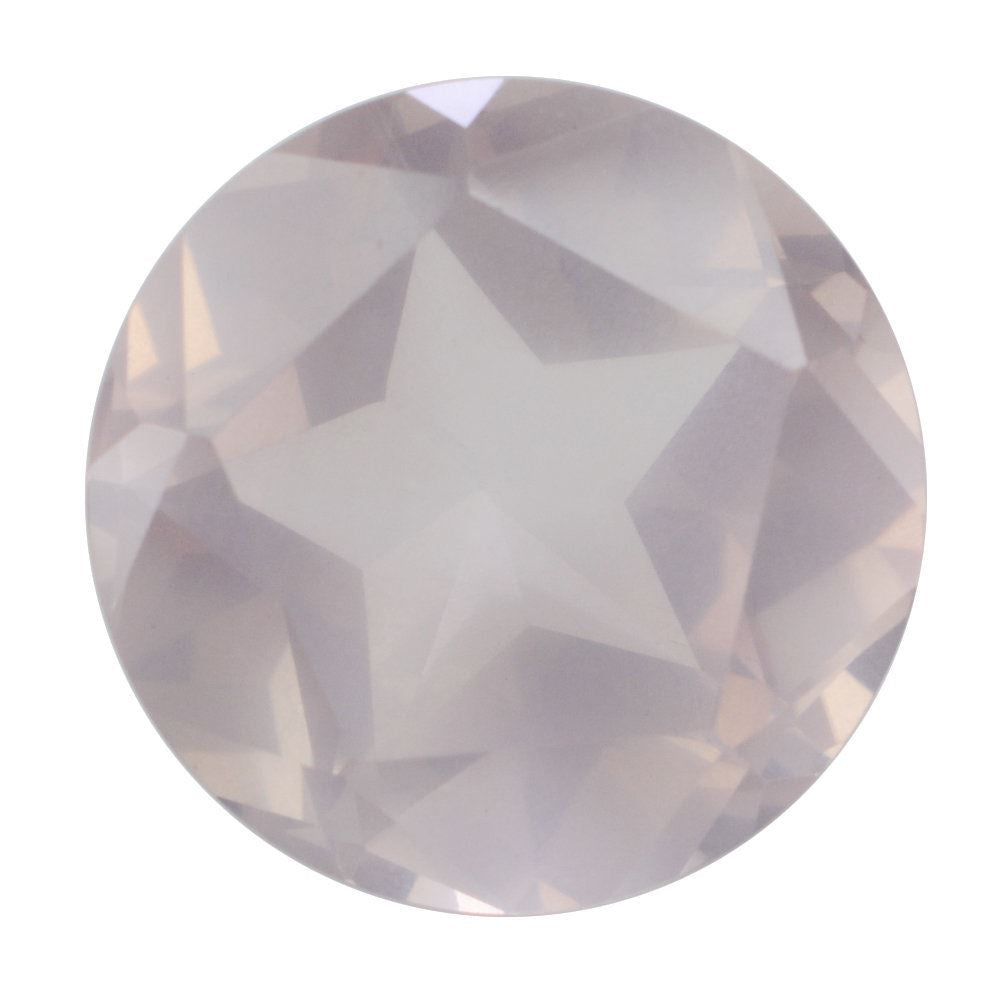 ROSE QUARTZ PENTAGON ROUND WITH STAR CUT BACK (DES#44) 15MM 10.90 Cts.