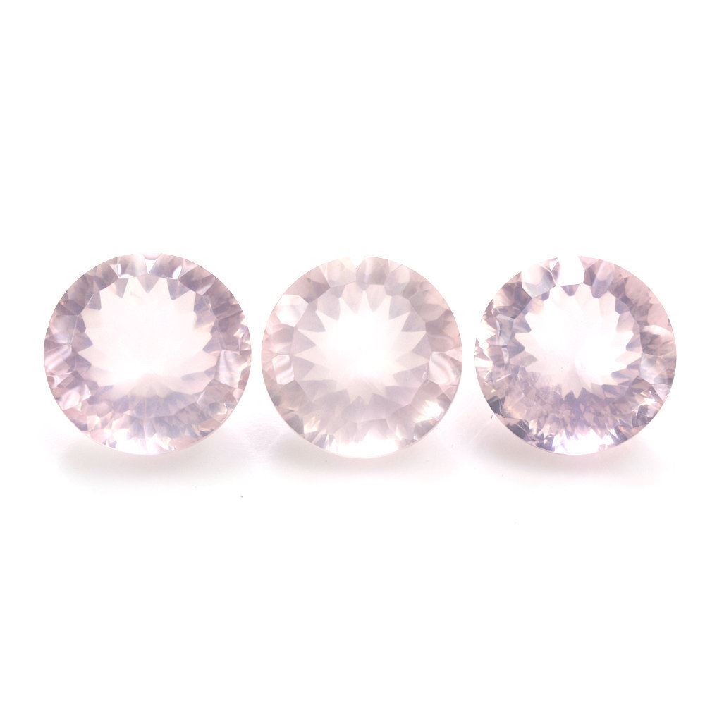 ROSE QUARTZ CONCAVE CUT ROUND (DES#46) 15MM 11.32 Cts.