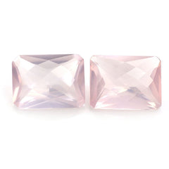 ROSE QUARTZ SPECIAL CHECKER OCTAGON (DES#57) 16X12MM 10.39 Cts.