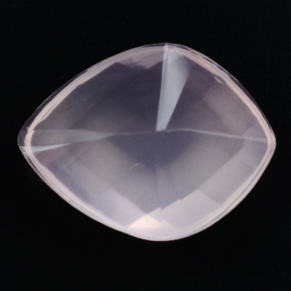 ROSE QUARTZ CARVED CHECKER TOP ONION (DES#68) 16X12MM 6.44 Cts.