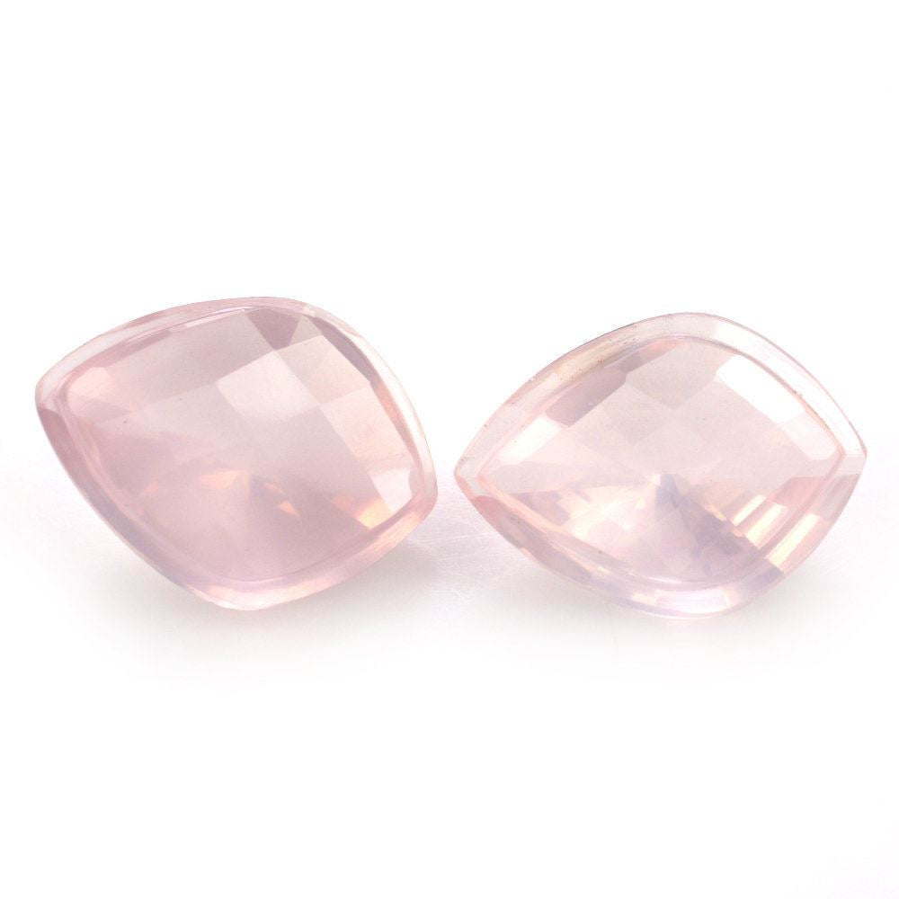 ROSE QUARTZ CARVED CHECKER TOP ONION (DES#68) 16X12MM 6.44 Cts.