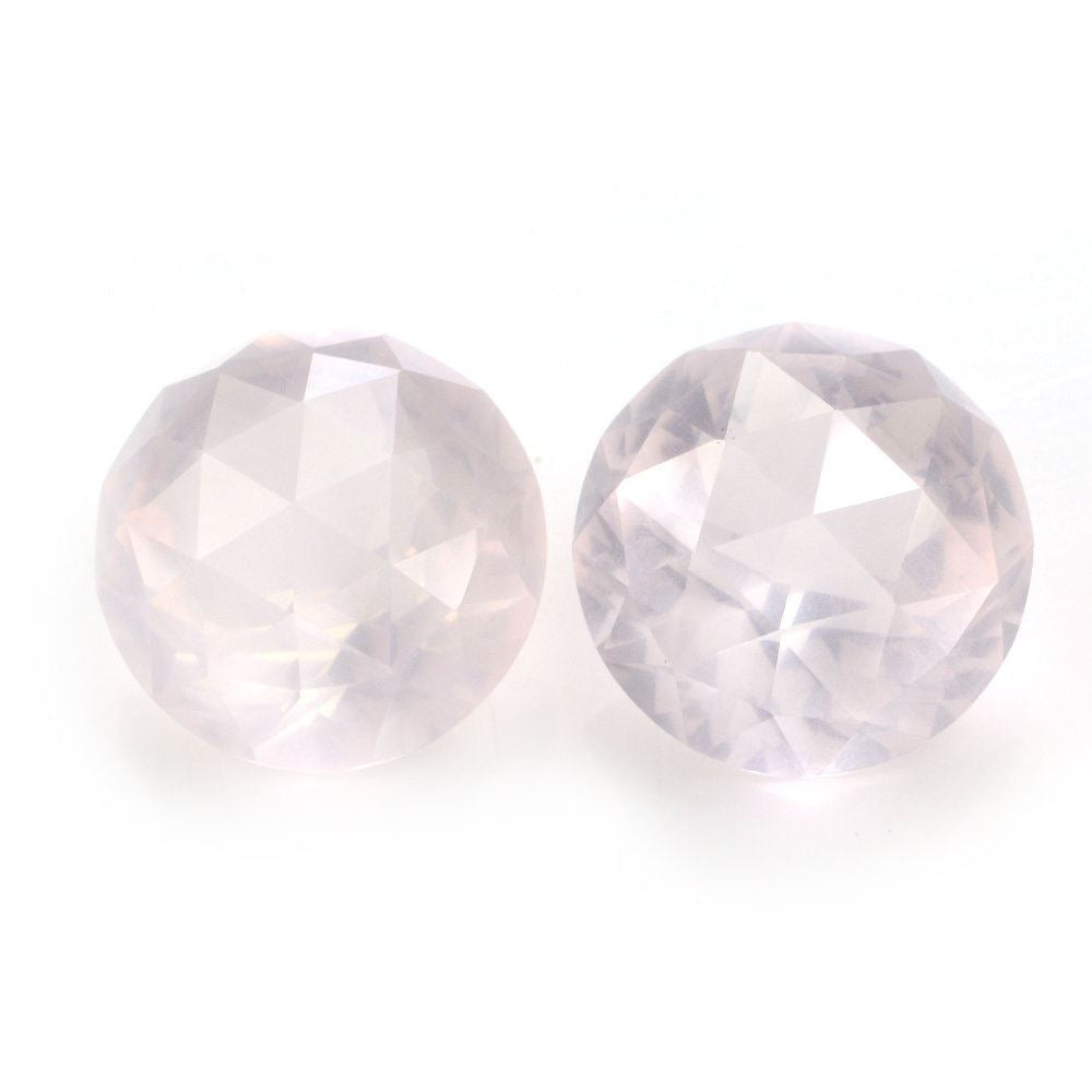ROSE QUARTZ HIGH DOME ROSE CUT ROUND (DES#17) 15MM 14.30 Cts.