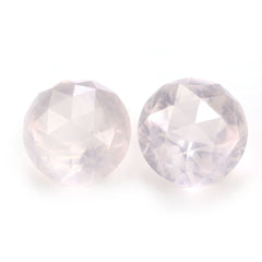 ROSE QUARTZ HIGH DOME ROSE CUT ROUND (DES#17) 15MM 14.30 Cts.