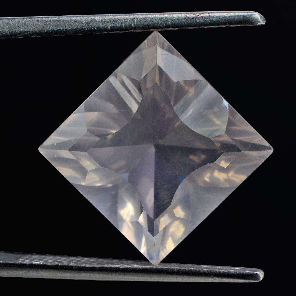 ROSE QUARTZ CONCAVE NINETY CUT SQUARE (DES#52) 12MM 7.35 Cts.