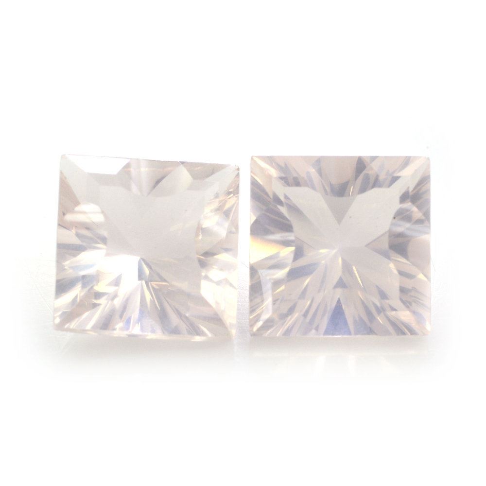 ROSE QUARTZ CONCAVE NINETY CUT SQUARE (DES#52) 12MM 7.35 Cts.
