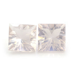ROSE QUARTZ CONCAVE NINETY CUT SQUARE (DES#52) 12MM 7.35 Cts.