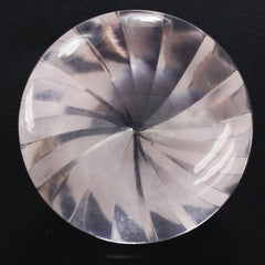 ROSE QUARTZ BUFFTOP ROUND WITH TWISTED CONCAVE (DES#31) 15MM 10.70 Cts.