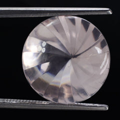ROSE QUARTZ BUFFTOP ROUND WITH TWISTED CONCAVE (DES#31) 15MM 10.70 Cts.