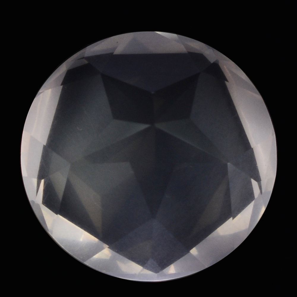 ROSE QUARTZ PENTAGON ROUND WITH STAR CUT BACK (DES#44) 15MM 11.30 Cts.
