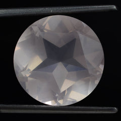 ROSE QUARTZ PENTAGON ROUND WITH STAR CUT BACK (DES#44) 15MM 11.30 Cts.
