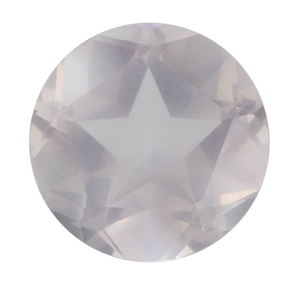 ROSE QUARTZ PENTAGON ROUND WITH STAR CUT BACK (DES#44) 15MM 11.30 Cts.
