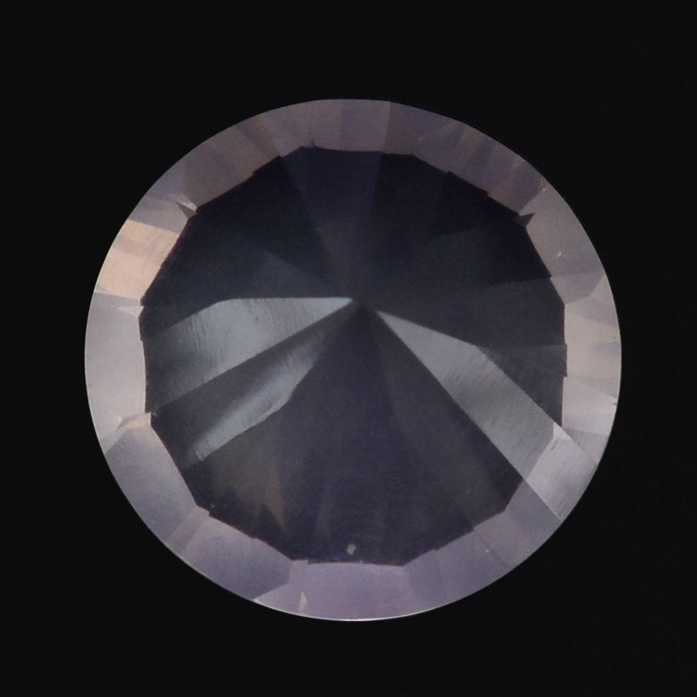 ROSE QUARTZ CONCAVE STRAIGHT FACET ROUND (DES#77) 10MM 3.10 Cts.