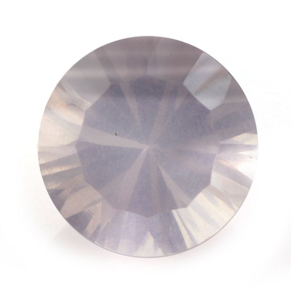 ROSE QUARTZ CONCAVE STRAIGHT FACET ROUND (DES#77) 10MM 3.10 Cts.