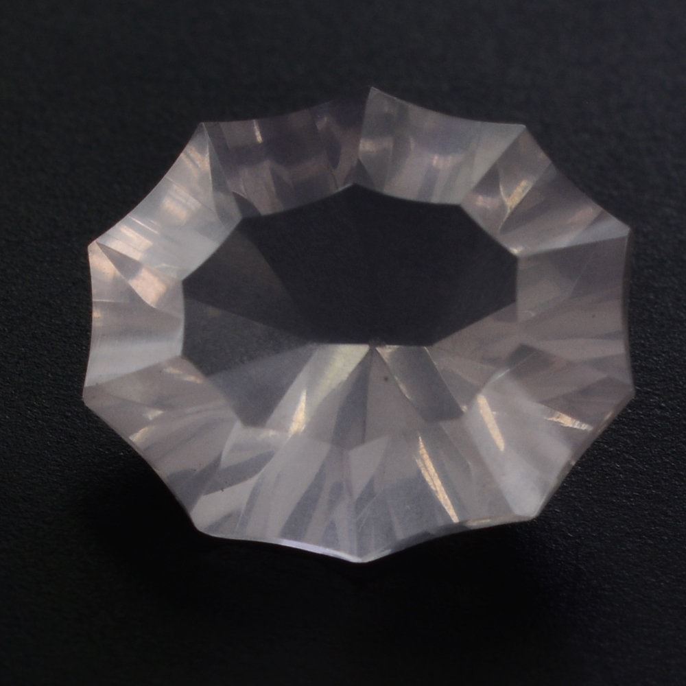 ROSE QUARTZ CONCAVE NINETY CUT OVAL (DES#51) 11X9MM 3.15 Cts.