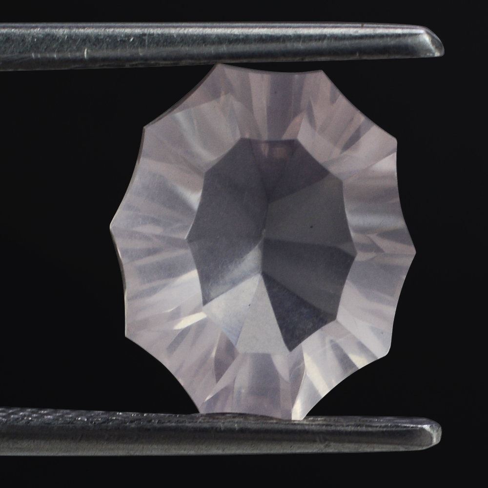 ROSE QUARTZ CONCAVE NINETY CUT OVAL (DES#51) 11X9MM 3.15 Cts.
