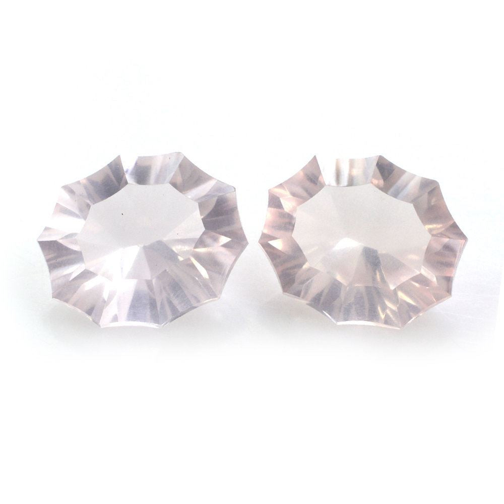 ROSE QUARTZ CONCAVE NINETY CUT OVAL (DES#51) 11X9MM 3.15 Cts.