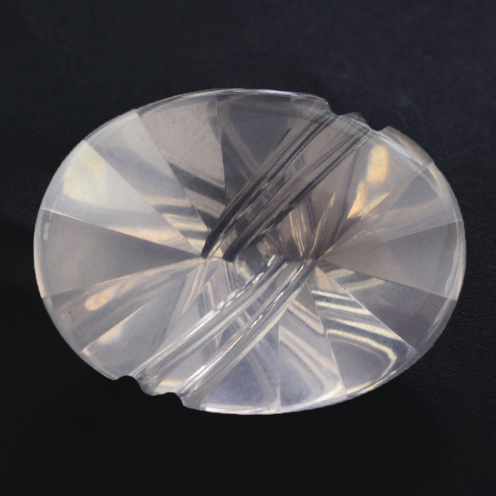 ROSE QUARTZ FLAT BUFFTOP LIGHTENING OVAL (DES#114) 20X15MM 13.70 Cts.
