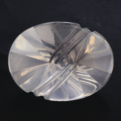 ROSE QUARTZ FLAT BUFFTOP LIGHTENING OVAL (DES#114) 20X15MM 13.70 Cts.