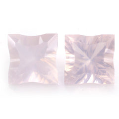 ROSE QUARTZ CONCAVE NINEY CUT SQUARE (DES#52) 12MM 7.20 Cts.