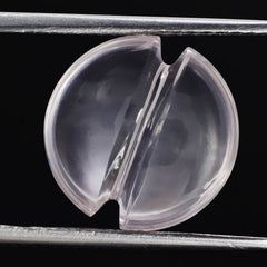 ROSE QUARTZ LENTIL ROUND WITH CARVED BELT (DES#25) 14MM 6.35 Cts.