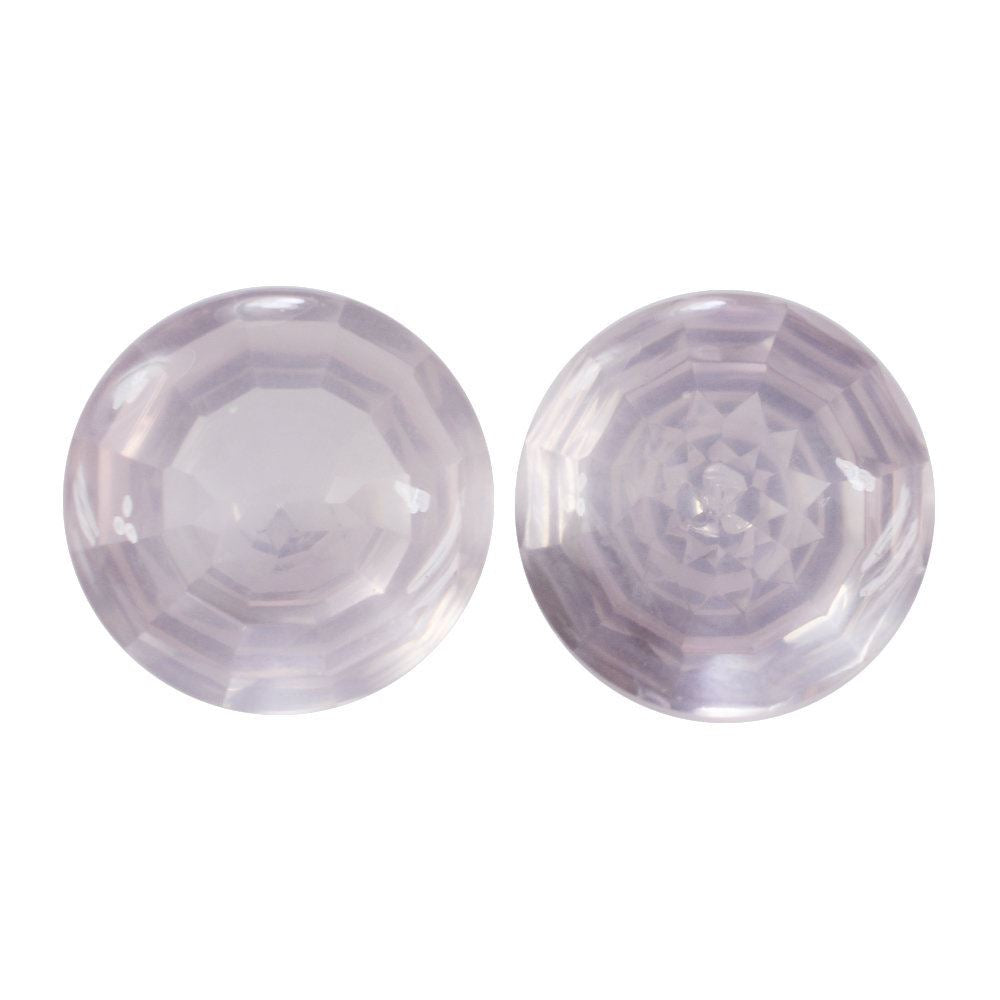 ROSE QUARTZ BUFFTOP CONCAVE STEP CUT BACK ROUND (DES#47) 15MM 10.60 Cts.