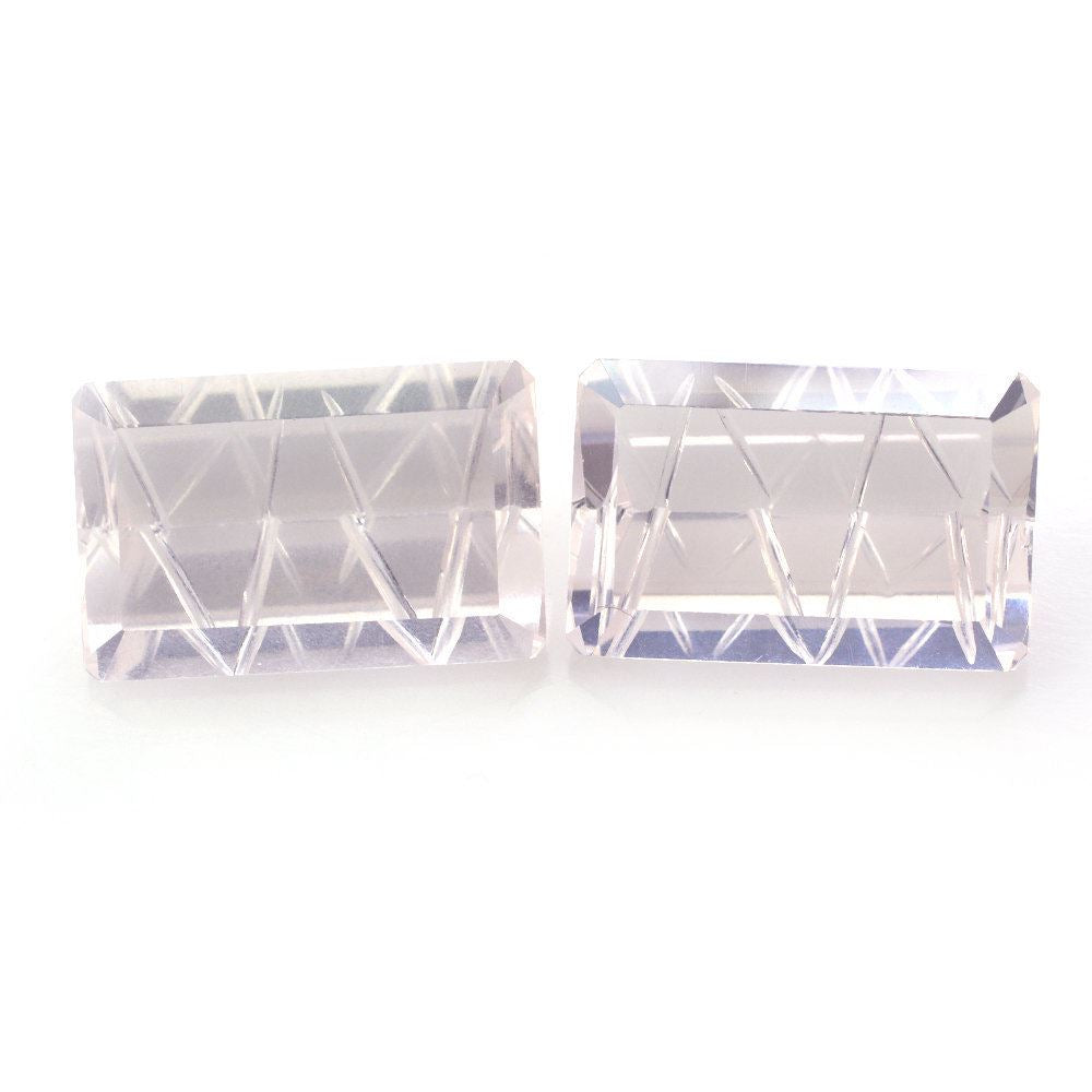 ROSE QUARTZ CONCAVE LIGHTENING CUT OCTAGON (DES#99) 14X9MM 5.71 Cts.