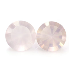 ROSE QUARTZ ROUND DIAMOND CUT WITH ONE FACET POLISH & ONE UNPOLISH (DES#29) 15MM 10.73 Cts.