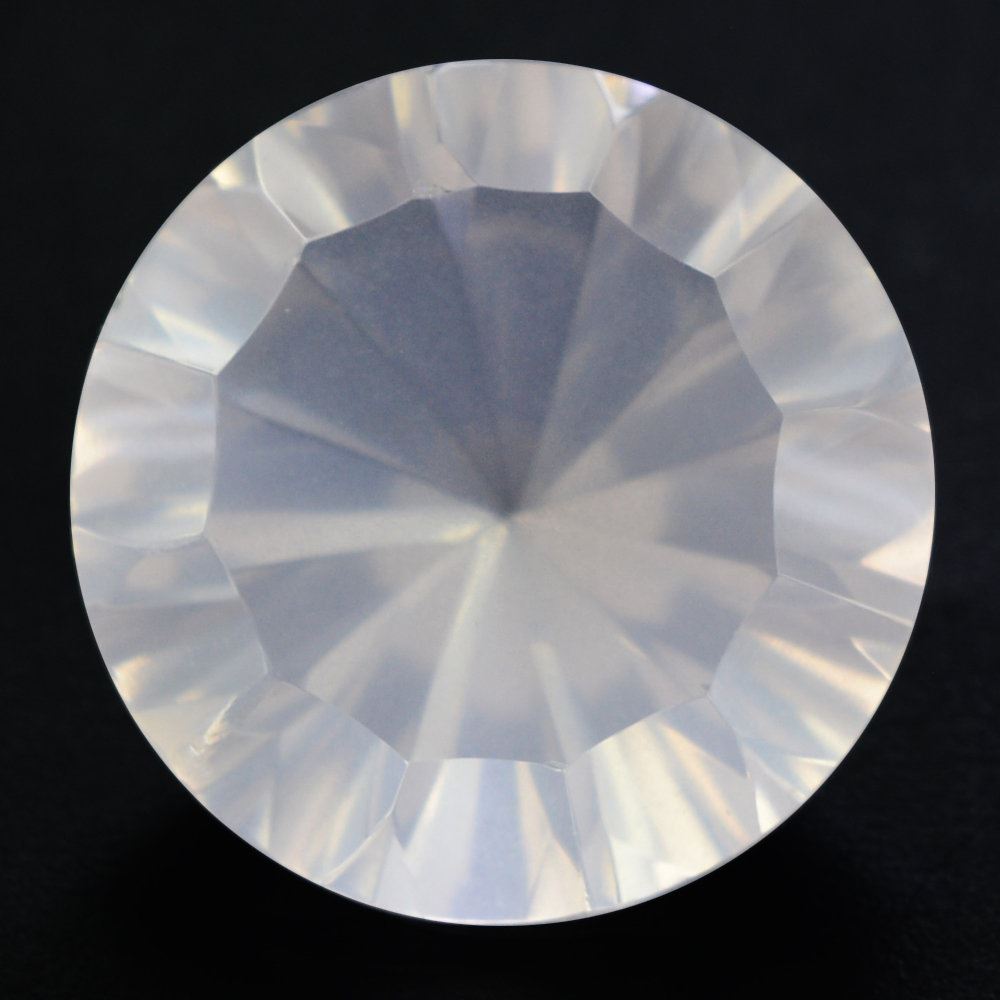 ROSE QUARTZ CONCAVE STRAIGHT FACET ROUND (DES#77) 14MM 8.59 Cts.