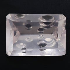 ROSE QUARTZ SUPPER BUBBLE OCTAGON (DES#116) 14X10MM 5.93 Cts.