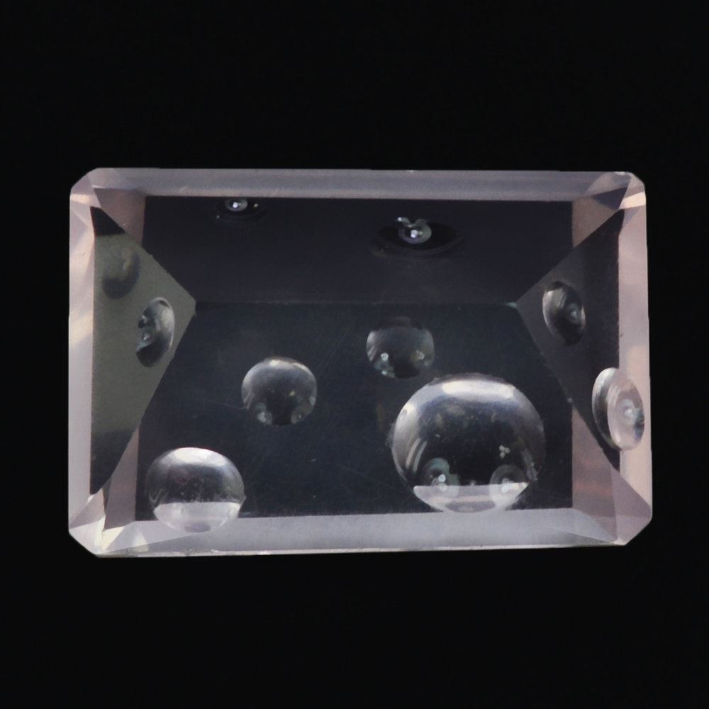 ROSE QUARTZ SUPPER BUBBLE OCTAGON (DES#116) 14X10MM 5.93 Cts.