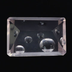 ROSE QUARTZ SUPPER BUBBLE OCTAGON (DES#116) 14X10MM 5.93 Cts.