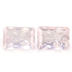 ROSE QUARTZ SUPPER BUBBLE OCTAGON (DES#116) 14X10MM 5.93 Cts.