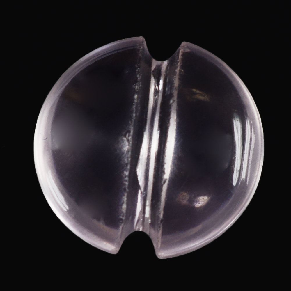 ROSE QUARTZ LENTIL ROUND WITH CARVED BELT (DES#25) 15MM 7.63 Cts.