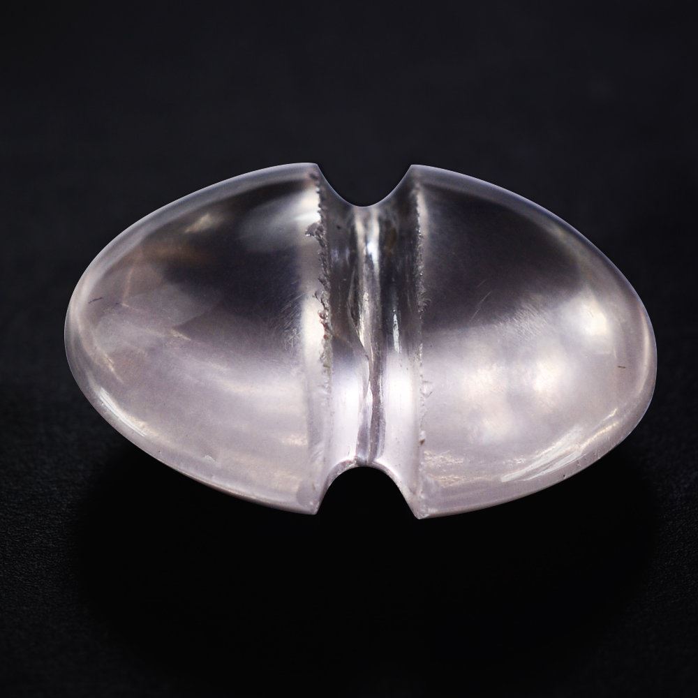 ROSE QUARTZ LENTIL ROUND WITH CARVED BELT (DES#25) 15MM 7.63 Cts.