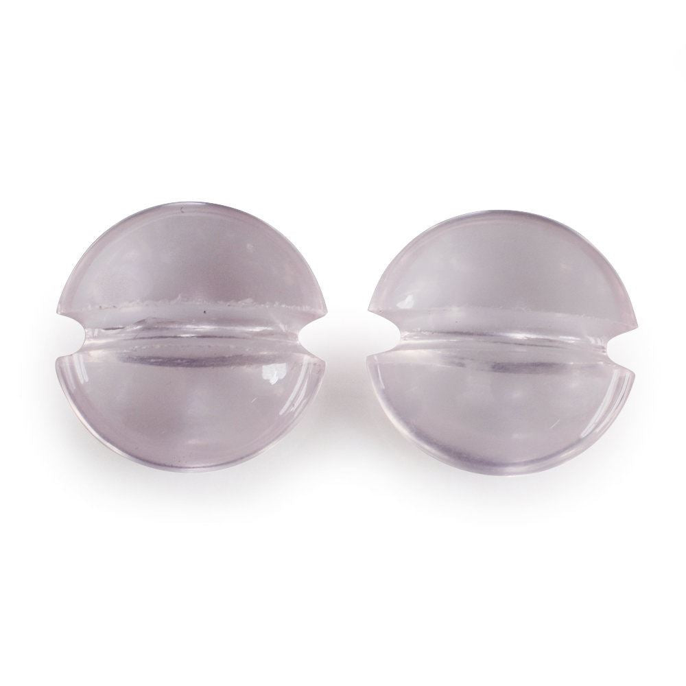 ROSE QUARTZ LENTIL ROUND WITH CARVED BELT (DES#25) 15MM 7.63 Cts.