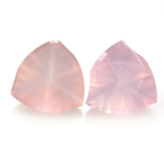 ROSE QUARTZ LEAF CONCAVE TRILLION (DES#125) 14MM 7.45 Cts.