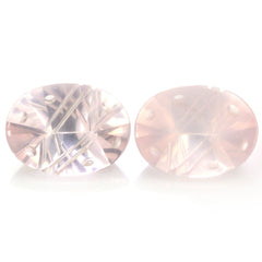 ROSE QUARTZ FLAT BUFFTOP SUPPER BUBBLE OVAL (DES#115) 20X15MM 14.93 Cts.