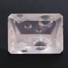 ROSE QUARTZ SUPPER BUBBLE OCTAGON (DES#116) 14X10MM 6.00 Cts.