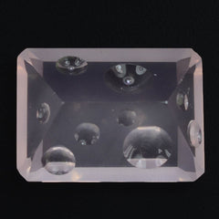 ROSE QUARTZ SUPPER BUBBLE OCTAGON (DES#116) 14X10MM 6.00 Cts.