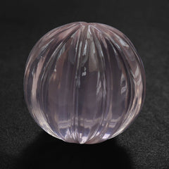 ROSE QUARTZ MELON CARVED BALL (HALF DRILL) (DES#70) 10MM 6.55 Cts.