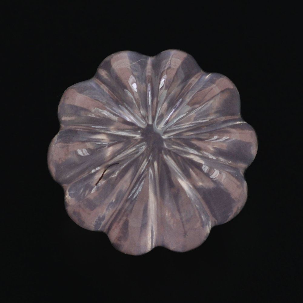 ROSE QUARTZ MELON CARVED BALL (HALF DRILL) (DES#70) 10MM 6.55 Cts.