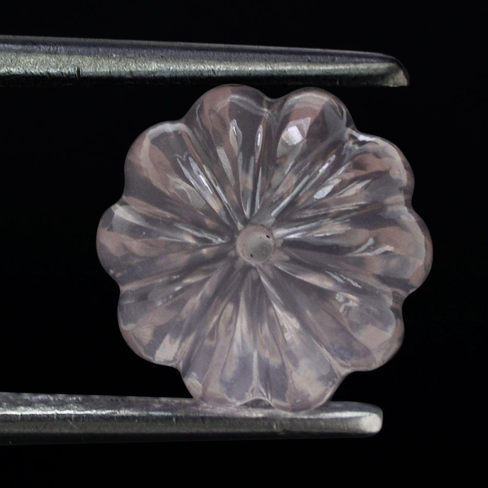ROSE QUARTZ MELON CARVED BALL (HALF DRILL) (DES#70) 10MM 6.55 Cts.