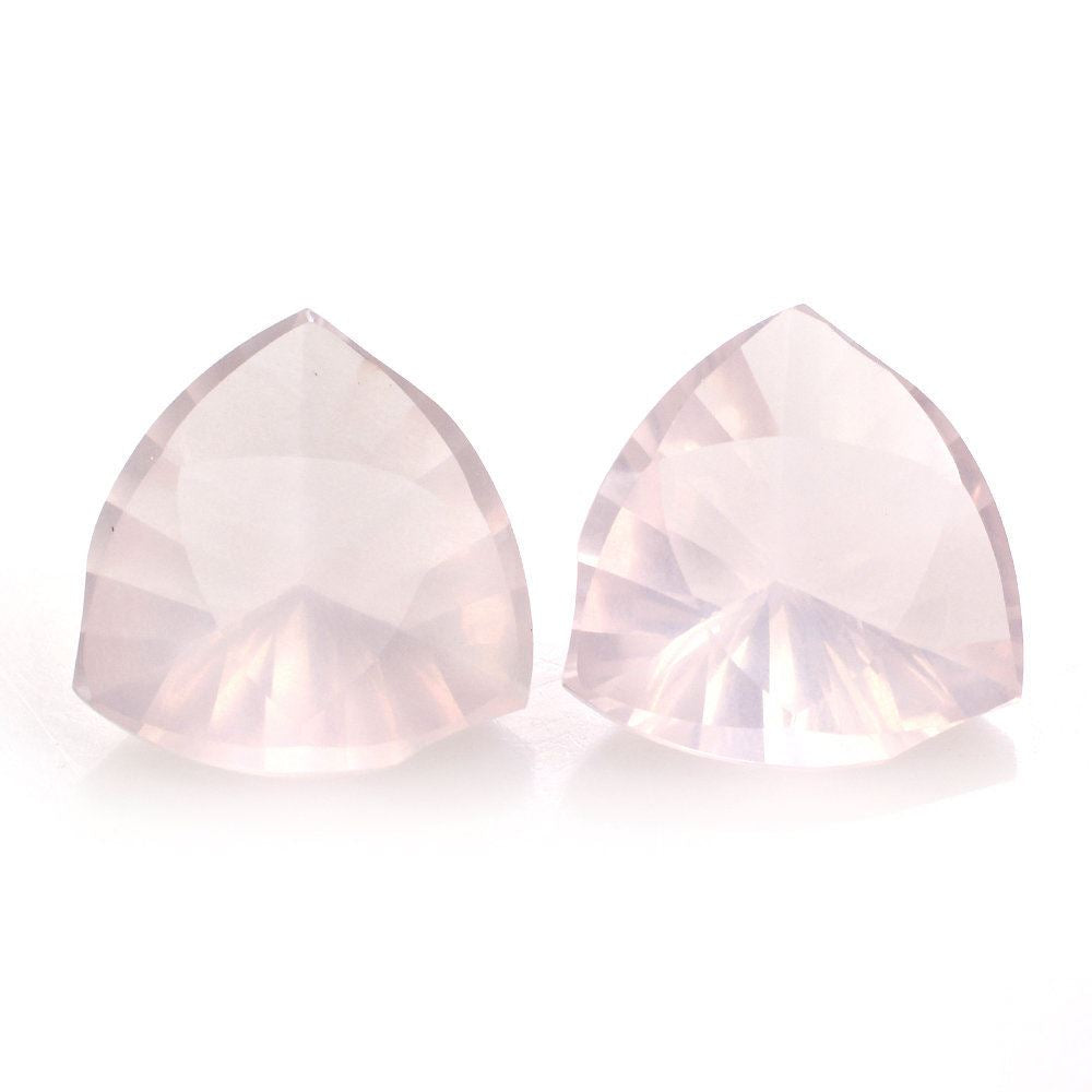 ROSE QUARTZ LEAF CONCAVE TRILLION (DES#125) 14MM 7.38 Cts.