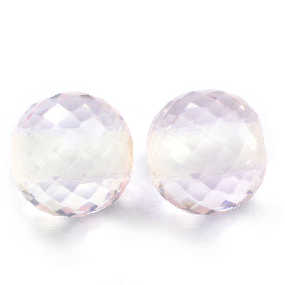 ROSE QUARTZ FACETED BALLS (FULL DRILL) 8MM 3.38 Cts.