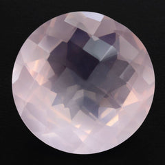 ROSE QUARTZ CHECKER CUT ROUND 14MM 7.9 Cts.