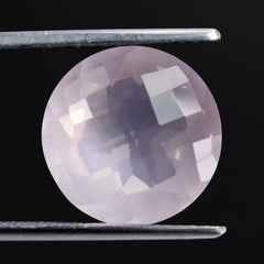 ROSE QUARTZ CHECKER CUT ROUND 14MM 7.9 Cts.