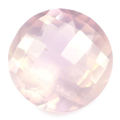 ROSE QUARTZ CHECKER CUT ROUND 14MM 7.9 Cts.