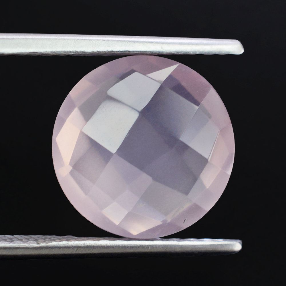ROSE QUARTZ BRIOLETTE ROUND 12MM 5.38 Cts.
