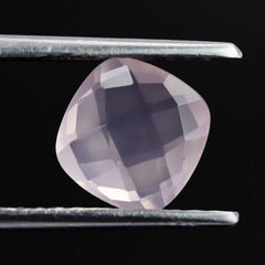 ROSE QUARTZ SUPER CHECKER CUT BRIOLETTE CUSHION 8MM 1.92 Cts.
